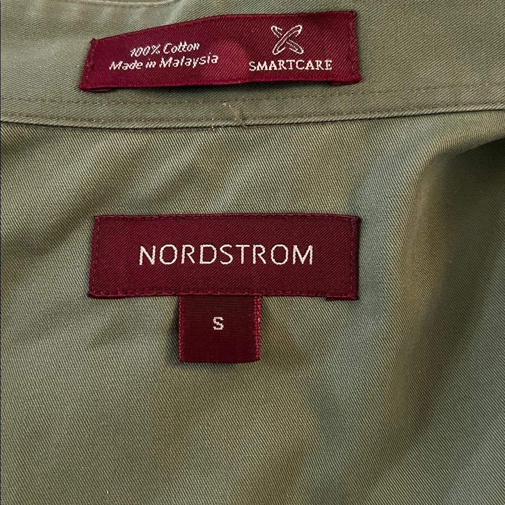 Nordstrom Sage Button-Up Shirt men’s smart care sailboat logo S - Picture 6 of 8